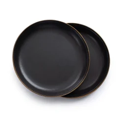 Barebones Emaille plat bord  ø 210 mm charcoal 2-pack< Servies