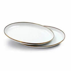 Servies-Barebones Emaille plat bord ø 280 mm eggshell 2-pack