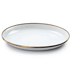 Servies-Barebones Emaille plat bord  ø 210 mm egg shell 2-pack