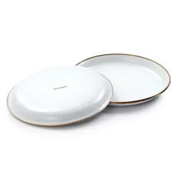 Servies-Barebones Emaille plat bord  ø 210 mm egg shell 2-pack