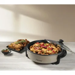 Keukenapparaten-Bestron AHP1200SAT Multifunctionele hapjespan satin