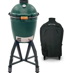 Kamado-Big Green Egg  Medium houtskoolbarbecue met onderstel en hoes