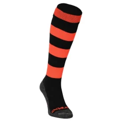 Hockeykleding-Brabo Rugby hockeysokken black neon orange
