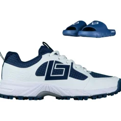 Hockeyschoenen-Brabo Tribute hockeyschoenen junior navy white inclusief slippers