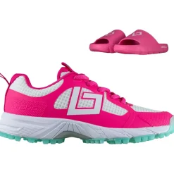 Hockeyschoenen-Brabo Tribute hockeyschoenen junior pink aqua inclusief slippers