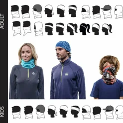 Sjaals|Wintersport-Buff Lightweight Merino Wool Tubular col solid grey