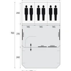 Cabanon Morea 440 Vario tunneltent beige< 6-Persoons Tent|Tunneltenten