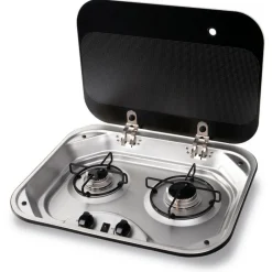 Kooktoestellen Inbouw-Carbest 2-pits kookplaat met glazen deksel