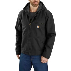 Jassen-Carhartt Relaxed Fit Washed Duck Shepa Lined winterjas heren black