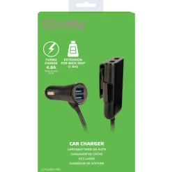 Overige Accessoires-Celly USB 4.8 4 poorten universele autolader zwart