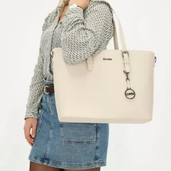 Charm London  Birmingham 15,6 inch laptop schoudertas crème< Schoudertassen