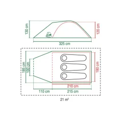 3-Persoons Tent|Tunneltenten-Coleman Darwin 3 plus BlackOut koepeltent green
