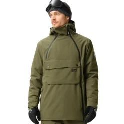 Ski Jassen|Wintersport-ColourWear Foil anorak winterjas heren dark olive