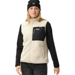 Ski Jassen|Wintersport-ColourWear Pile bodywarmer dames off white