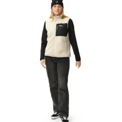 Ski Jassen|Wintersport-ColourWear Pile bodywarmer dames off white
