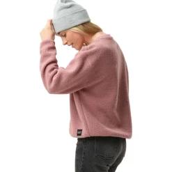 Ski Truien|Wintersport-ColourWear Snug Pile Crew sweater dames dark rose