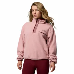 Columbia Helvetia II Cropped Half Snap sweater dames eraser pink fig rich wine< Outdoor Trui