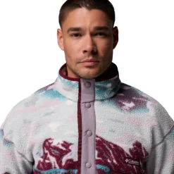 Outdoor Trui-Columbia Helvetia II Printed Half Snap fleece sweater heren rich wine sisters