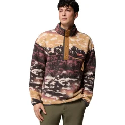 Outdoor Trui-Columbia Helvetia II Printed Half Snap sweater heren camel brown