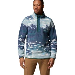 Outdoor Trui-Columbia Helvetia II Printed Half Snap sweater heren crushed blue sisters