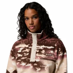 Outdoor Trui-Columbia Helvetia II Printed Cropped Half Snap  sweater dames tobacco sisters dark stone