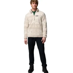 Outdoor Trui-Columbia Rugged Ridge Sherpa Half Zip fleece sweater heren dark stone deschutes days