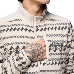 Outdoor Trui-Columbia Sweater Weather II Printed Half Zip sweater heren dark stone knitknot