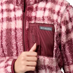 Columbia West Bend Print fleece vest dames rich wine herringplaid< Fleece Vest