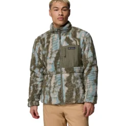 Columbia Winter Pass Reversible fleece vest heren stone  green tracks< Fleece Vest