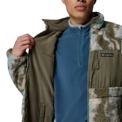 Columbia Winter Pass Reversible fleece vest heren stone  green tracks< Fleece Vest