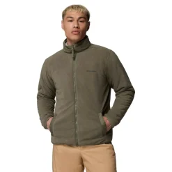 Columbia Winter Pass Reversible fleece vest heren stone  green tracks< Fleece Vest