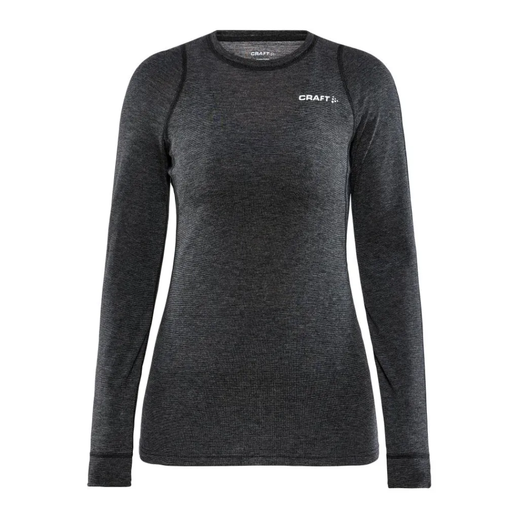 Thermokleding|Wintersport-Craft Core Wool Merino LS thermoshirt dames black