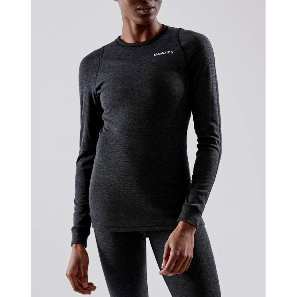 Thermokleding|Wintersport-Craft Core Wool Merino LS thermoshirt dames black