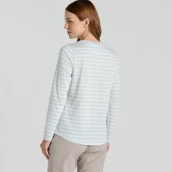 Craghoppers NosiLife Akona shirt dames nimbus blue stripe< Outdoor Shirt
