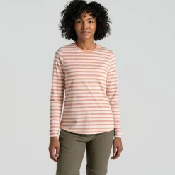 Craghoppers NosiLife Akona shirt dames clay stripe< Outdoor Shirt