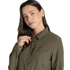 Craghoppers NosiLife Pro V blouse dames wild olive< Outdoor Shirt