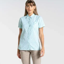 Outdoor Shirt-Craghoppers NosiLife Tillia blouse dames poolside green print