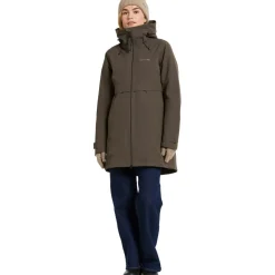 Didriksons Helle parka outdoor jack dames mocha brown< Outdoor Jack