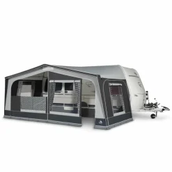 Doréma Monza 240 DeLuxe voortent 25 mm stalen frame  antraciet< Voortent Caravan