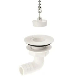 Tankdoorvoeren & Afvoerpluggen-DWS Afvoerplug haaks 19 mm wit