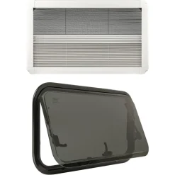 DWS Camping  Klapraam getint inclusief combihor wit 700 x 450  mm< Ramen & Toebehoren