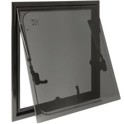 DWS Camping  Rechthoekig klapraam inclusief combihor zwart  500 x 500 mm< Ramen & Toebehoren