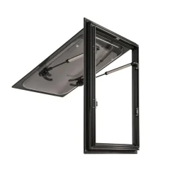 DWS Camping  Rechthoekig klapraam inclusief combihor zwart 350 x 500 mm< Ramen & Toebehoren