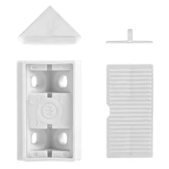 DWS Meubelverbinders 4 gaats wit per 10 stuks< Hang- & Sluitwerk