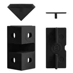 Hang- & Sluitwerk-DWS Meubelverbinders 4 gaats zwart per 10 stuks