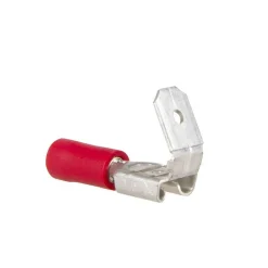 Kabels-DWS Vlakstekkerhuls 6,3 mm met extra tab rood  per 10 stuks