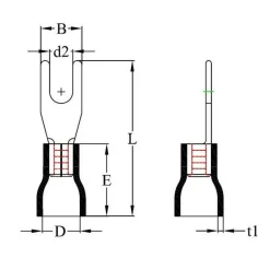 Kabels-DWS Vork kabelschoen M4 geel per 10 stuks