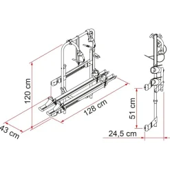 Fiamma Carry Bike 200 DJ Fiat Ducato voor 06 2006 fietsendrager zwarte kappen< Fietsendragers