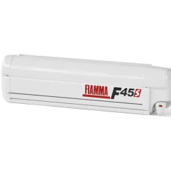 Fiamma F45 S 450 cassetteluifel polar white - Royal Grey< Cassetteluifels