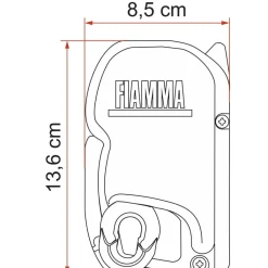 Fiamma F45 S PSA 260 cassetteluifel deep black - Royal  Grey< Cassetteluifels
